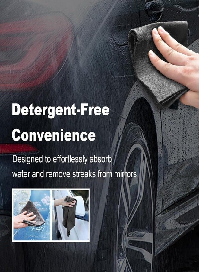 FEBLICH مجموعة فيبليتش من 5 قطع من قماش التنظيف السحري السميك القابل لإعادة الاستخدام، مصنوع من الألياف الدقيقة السحرية، خالٍ من الوبر والرائحة، قماش تنظيف معجزة لإزالة آثار الماء، مناسب للمنزل والنوافذ والمرايا والزجاج والسيارات (30 × 30 سم) (5 قطع) - Image 4